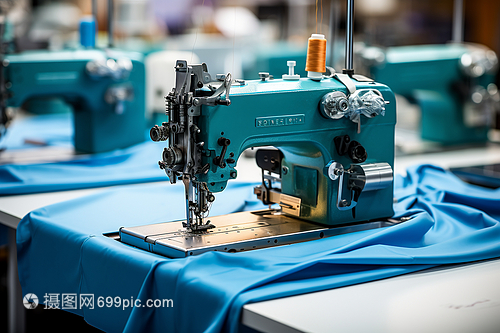 桌子旁邊有一臺(tái)縫紉機(jī)